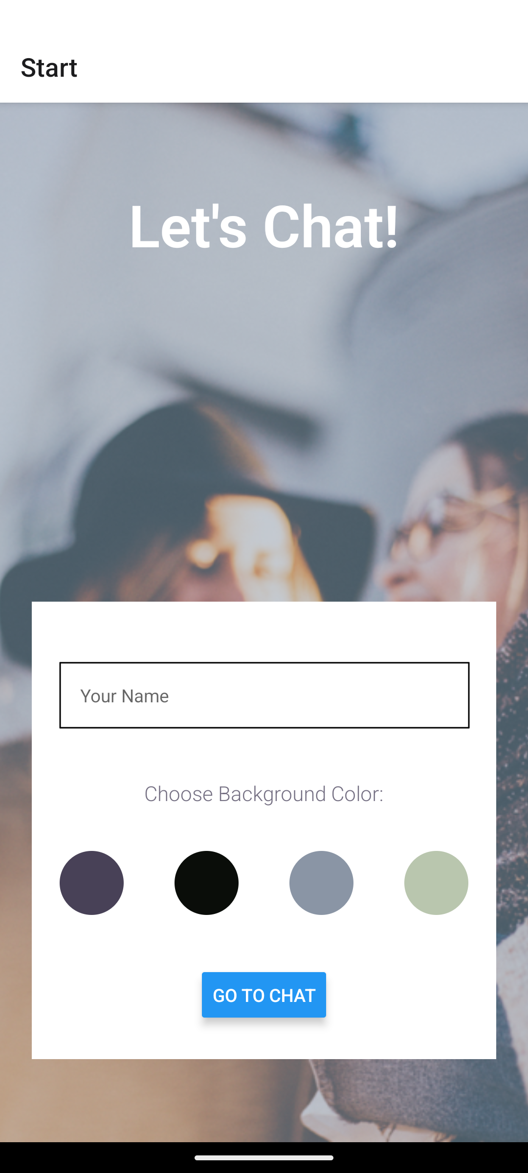 Screenshot of Chat app